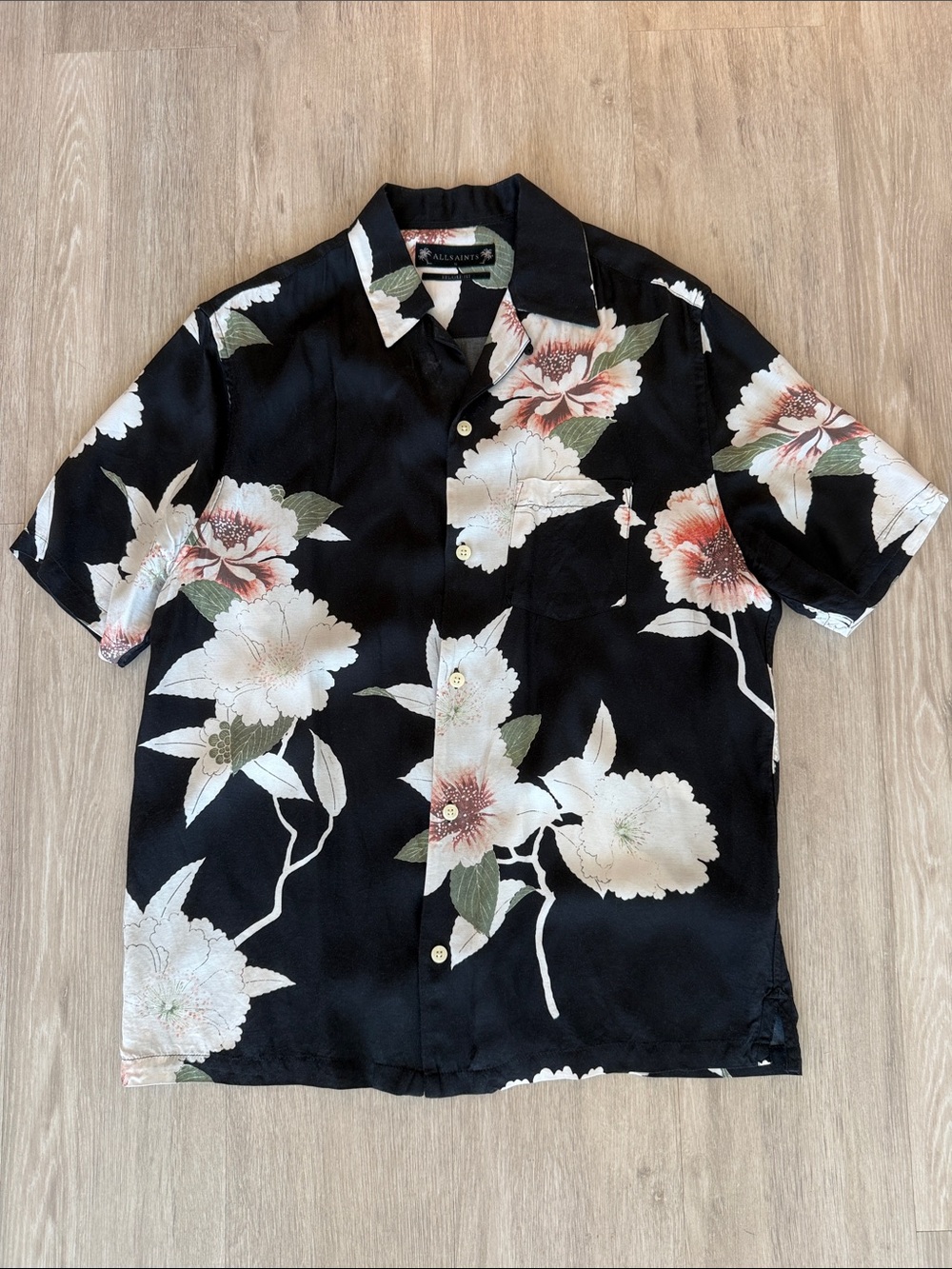All Saints Button down Shirt Floral Small